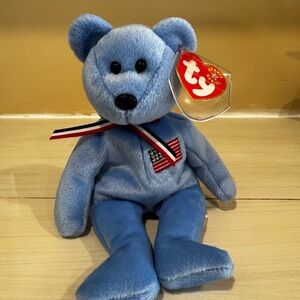 Retired 2001 Ty Beanie Baby America, with protected tag